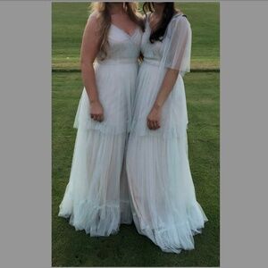 Custom-made Fairy Dress, Bridesmaid Dress, Mint Color Tulle, Light Pink Under